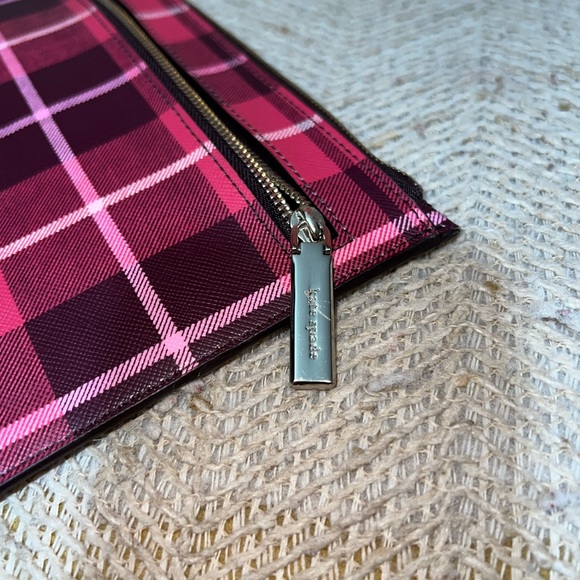 🍄Kate Spade Plaid Fabric/Leather Wristlet🍄 - Picture 7 of 13